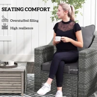 Outsunny Seat Cushion Back Pillows Replacement Set of 2, Patio Chair Cushions Set for Indoor Outdoor, Dark Grey(m-6)