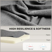 HOMCOM Modern 2 Seat Sofa for Bedroom, Upholstered Two Seater Couch with Rubber Wood Legs, Light Grey(m-5)