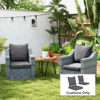 Outsunny Seat Cushion Back Pillows Replacement Set of 2, Patio Chair Cushions Set for Indoor Outdoor, Dark Grey(m-1)
