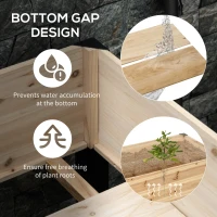 Outsunny Raised Garden Bed, Elevated Planter Box, 47"x24"x29" with Legs, Metal Frame, Wooden Planter Pot for Backyard, Patio to Grow Vegetables, Herbs, and Flowers, Natural(m-6)