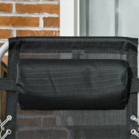 Outsunny Folding Garden Chairs Set of 2, Reclining Zero Gravity Chair, Sun Lounger with Cushion and Headrest, Dark Grey(m-9)