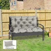 Outsunny 2-Seater Garden Bench Cushion Swing Chair Mat Replacement with Backrest, for Indoor and Outdoor, 39.4"x38.6", Grey(m-7)