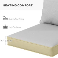 Outsunny Seat Cushion Back Pillows Replacement Set of 2, Patio Chair Cushions Set for Indoor Outdoor, Light Grey(m-6)