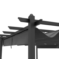 Outsunny 11.7' x 19.6' Retractable Pergola Canopy, Aluminum Pergola for Grill, Patio, Garden, Deck(m-8)