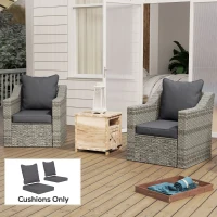 Outsunny Seat Cushion Back Pillows Replacement Set of 2, Patio Chair Cushions Set for Indoor Outdoor, Dark Grey(m-8)