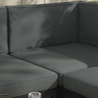 Outsunny Replacement Cushions for Rattan Furniture, 14 Piece Outdoor Seat Cushion Pad for Patio Set, 7 Seat and 7 Back, Grey(m-9)