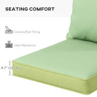 Outsunny Seat Cushion Back Pillows Replacement Set of 2, Patio Chair Cushions Set for Indoor Outdoor, Green(m-6)