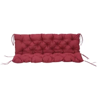 Outsunny 3 Seater Outdoor Swing Cushions with Backrest, Replacement Cushions for Patio Furniture, Wine Red(m-11)