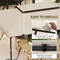 Outsunny 13' x 10' Gazebo Replacement Canopy, Gazebo Top Cover with Double Vented Roof for Garden Patio(TOP ONLY), Beige(m-5)
