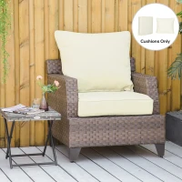 Outsunny Patio Chair Cushions, Thick Deep Seat Outdoor Seat Cushion with Back Cushion, Cream White(m-1)