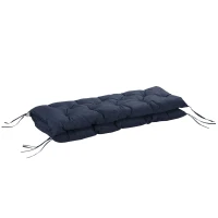 Outsunny 2 Seater Garden Bench Cushion, Soft Thick Outdoor Non-Slip 2 Seater Soft Pad With Backrest for Garden Patio, 52" x 43" x 4", Navy Blue(m-8)