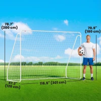 Soozier Soccer Goal, Soccer Net for Backyard, 10 x 4 ft, White(m-3)