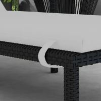 Outsunny Patio Chaise Lounge Chair Cushion Replacement Sun Lounger Pads with Headrest and Ties, Light Grey(m-10)