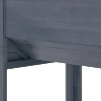 Outsunny Wooden Raised Garden Plant Stand Outdoor Tall Flower Bed Box with Hooks, 48" x 24" x 32", Grey(m-10)