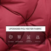 Outsunny 3 Seater Outdoor Swing Cushions with Backrest, Replacement Cushions for Patio Furniture, Wine Red(m-4)