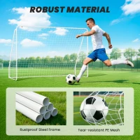 Soozier Soccer Goal, Soccer Net for Backyard, 10 x 4 ft, White(m-6)