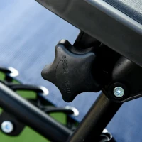 Outsunny 2 Piece Foldable Lounge Chair with Canopy Shade, Outdoor Zero Gravity Chair w/ Side Tray & Cup Holder, Reclining Lounger w/ Breathable Mesh Fabric Seat, Pillow, Blue(m-9)