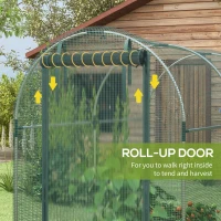 Outsunny Galvanized Steel Crop Cage, Plant Protection Tent with Zippered Door, 4' x 8', Green(m-6)