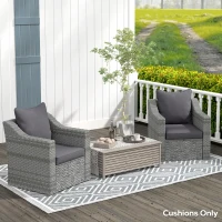 Outsunny Seat Cushion Back Pillows Replacement Set of 2, Patio Chair Cushions Set for Indoor Outdoor, Dark Grey(m-9)