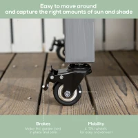 Outsunny Mobile Raised Garden Bed Elevated Wood Planter Box with Lockable Wheels, Storage Shelf for Herbs Vegetables, Dark Grey(m-5)