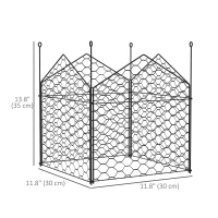 Outsunny 4 Pack Garden Cloches for Plants, 12" x 14" Metal Crop Cage, Plant Cages to Keep Animals Out, Black(m-3)