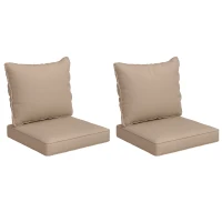 Outsunny 4-Piece Seat Cushion Pillows Replacement, Patio Chair Cushions Set with Back for Indoor Outdoor, Beige(m-11)