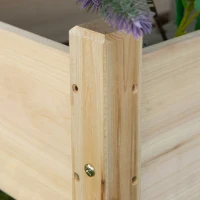 Outsunny 34"x34"x28" 2-Tier Raised Garden Bed Wooden Planter Box for Backyard, Patio to Grow Vegetables, Herbs, and Flowers(m-9)