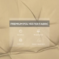 Outsunny 2-Seater Garden Bench Cushion Swing Chair Mat Replacement with Backrest, for Indoor and Outdoor, 39.4"x38.6", Khaki(m-4)