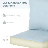 Outsunny Patio Chair Cushions, Thick Deep Seat Outdoor Seat Cushion with Back Cushion, Light Blue(m-4)