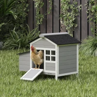 PawHut Wooden Chicken Coop with Nesting Box, Pull-out Metal Tray, for 1-2 Chickens, 36" x 25" x 27"(m-1)