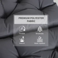 Outsunny Patio Chair Cushions Set of 2, 39" x 20" x 3" Outdoor Tufted Cushion Set with Ties for Indoor Outdoor Garden Furniture, Dark Grey(m-4)