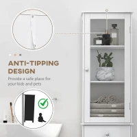 kleankin Tall Bathroom Cabinet, Bathroom Storage Cabinet with Drawers, 2 Doors and Adjustable Shelves, White(m-7)