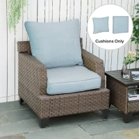 Outsunny Patio Chair Cushions, Thick Deep Seat Outdoor Seat Cushion with Back Cushion, Light Blue(m-6)