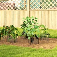 Outsunny 4 Pack Garden Cloches for Plants, 12" x 14" Metal Crop Cage, Plant Cages to Keep Animals Out, Black(m-8)