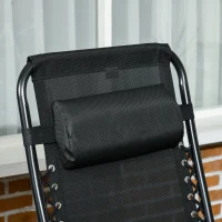 Outsunny Folding Garden Chairs Set of 2, Reclining Zero Gravity Chair, Sun Lounger with Cushion and Headrest, Wine Red(m-9)