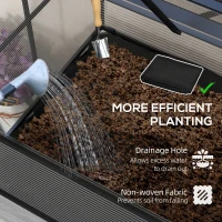 Outsunny Wood Elevated Planter Box with Cold Frame Greenhouse, Raised Garden Bed for Vegetables, Flowers, Herbs, Distressed Grey(m-7)