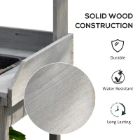 Outsunny Potting Bench Table Garden Work Bench Workstation with Drawer, Removable Sink, Storage Shelves and Hooks for Patio, Courtyards, Balcony(m-7)