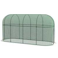Outsunny 9.8' x 3.3' Plant Protector Tent, Crop Cage with Zipped Door and Ground Stakes for Garden, Yard, Lawn(m-11)