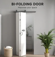 HOMCOM 35" x 83" Sliding Door with 3.6FT Bi-Folding Door, Hardware Kit Included & Handle, DIY Paintable MDF Surface(m-4)