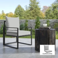 Outsunny Patio Chair Cushions, Thick Deep Seat Outdoor Seat Cushion with Back Cushion, Light Grey(m-1)