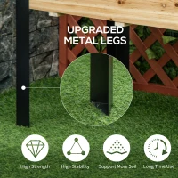 Outsunny Raised Garden Bed, Elevated Planter Box, 47"x24"x29" with Legs, Metal Frame, Wooden Planter Pot for Backyard, Patio to Grow Vegetables, Herbs, and Flowers, Natural(m-4)