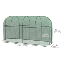 Outsunny 9.8' x 3.3' Plant Protector Tent, Crop Cage with Zipped Door and Ground Stakes for Garden, Yard, Lawn(m-3)