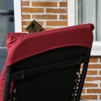 Outsunny Folding Garden Chairs Set of 2, Reclining Zero Gravity Chair, Sun Lounger with Cushion and Headrest, Wine Red(m-10)