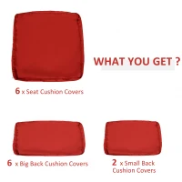 Outsunny Outdoor 14pc Patio Rattan Sofa Set Cushion Polyester Cover Replacement Set - No Cushion Included Red(m-4)