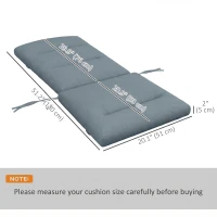 Outsunny Patio Chair Cushion for Adirondack Chairs Replacement Cushion with Back and Ties, Dark Grey(m-3)