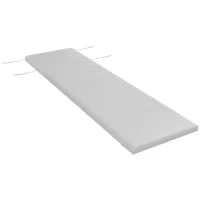 Outsunny Patio Chaise Lounge Chair Cushion Replacement Sun Lounger Pads with Headrest and Ties, Light Grey(m-11)