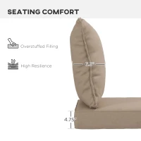 Outsunny 4-Piece Seat Cushion Pillows Replacement, Patio Chair Cushions Set with Back for Indoor Outdoor, Beige(m-5)