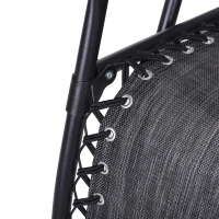 Outsunny Zero Gravity Chair Set of 2 Patio Chair with Side Table Cupholders and Pillows for Pool, Backyard, Lawn, Dark Grey(m-10)