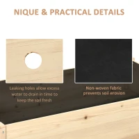 Outsunny 46'' x 24'' Raised Garden Bed, Wooden Elevated Planter Box with Non-Woven Liner for Vegetable, Flower, Herb in Patio, Backyard, Balcony(m-6)