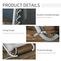 Outsunny Folding Garden Chairs Set of 2, Reclining Zero Gravity Chair, Sun Lounger with Cushion and Headrest, Dark Grey(m-7)